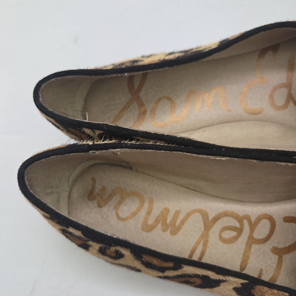 Sam Edelman Loafers Womens 6 M Leopard Calf Hair Smoking Flats Slip On Leather - Picture 8 of 10